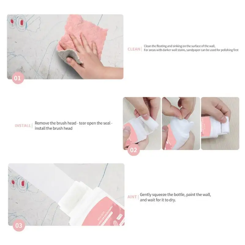 Wall Repair Paste Roller Wall Latex Paint 2-in-1 Roll On Repair Tool Small Roller Brushes Safe Latex Paint Waterproof