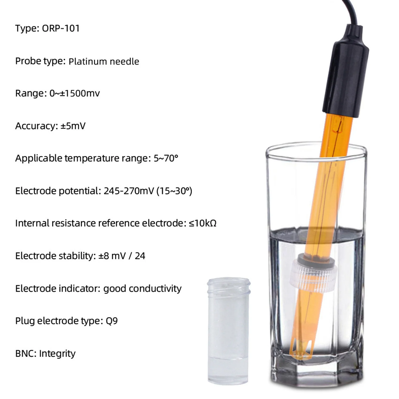 3X ORP Electrode Probe Test Aquarium Hydroponic Laboratory Electrode Measuring The Redox Potential BNC Q9 Connector