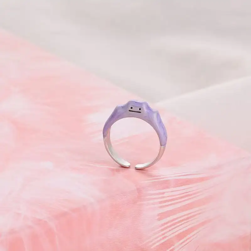 Pokemon Dratini Couple Ring S925 Silver Anime Peripheral Opening Adjustable  Cartoon Accessories Fashion Gift - Image 13