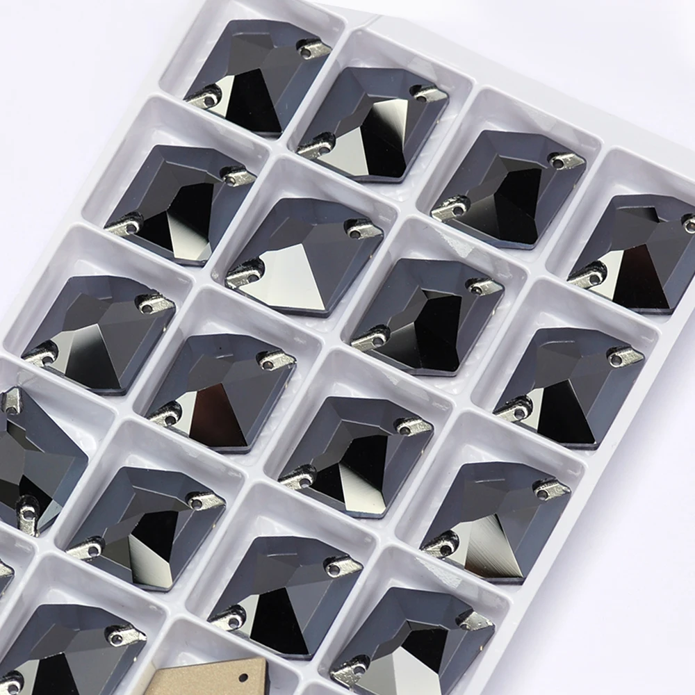 Jet Hematite K9 Glass Sew on Rhinestones Crystal Beads Stones Rhinestone Appliques for Wedding Dress DIY Garment Decoration
