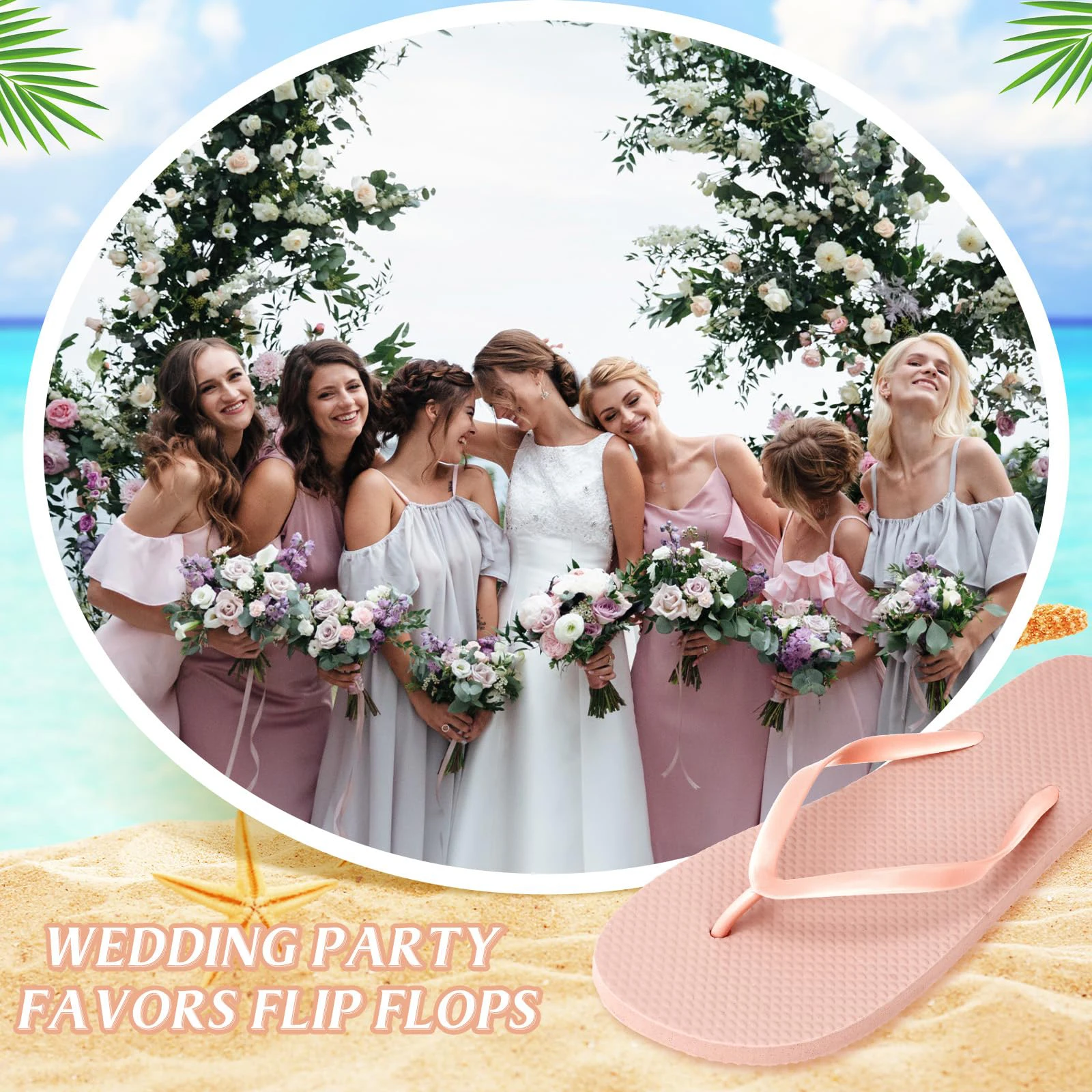 6-100Pairs Flip Flops Bulk Wedding Party Danding Shoes Slippers