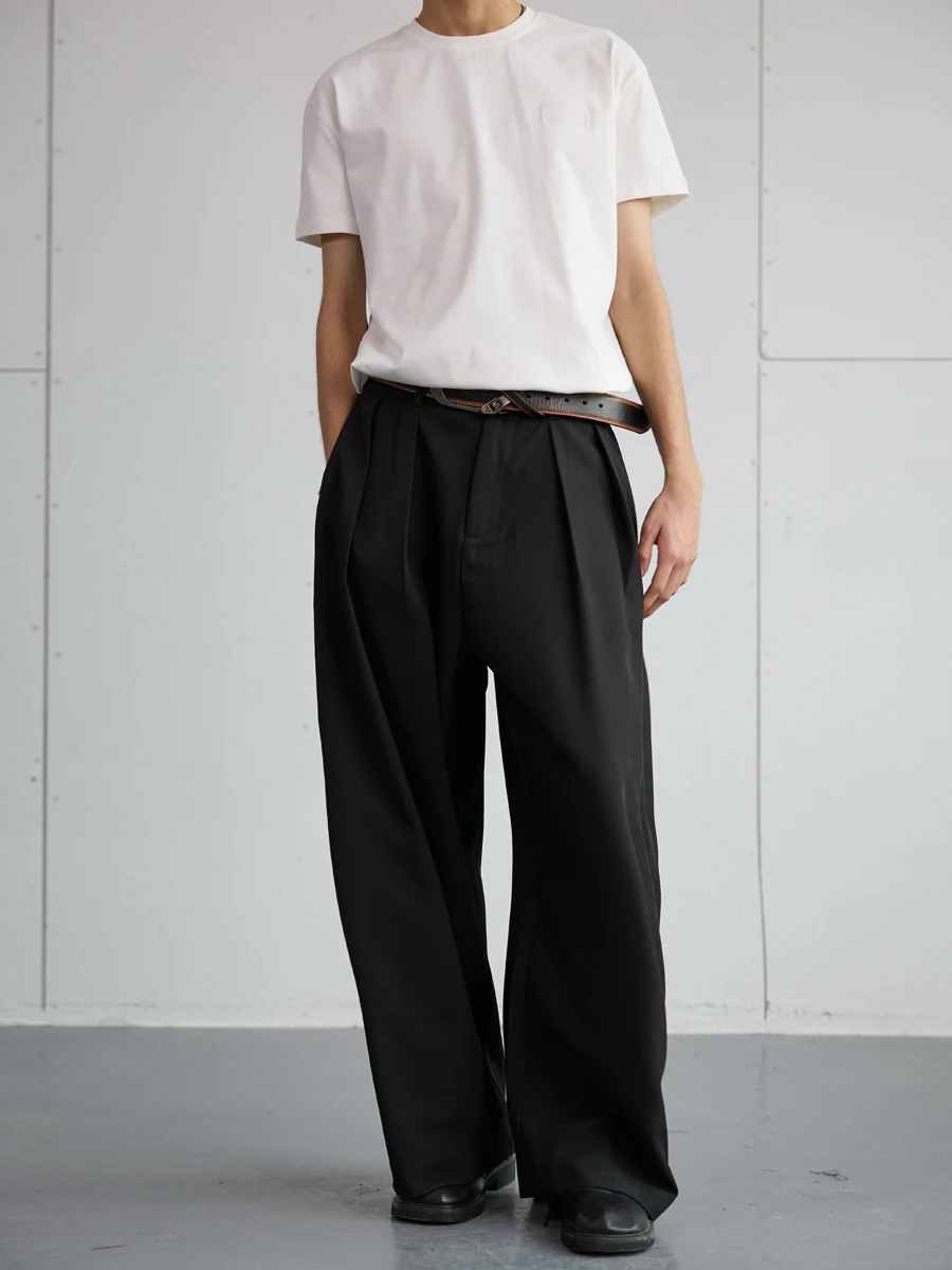 Water Wednesday Off-Du Spring 2025 Men's Casual Loose Straight Leg Pants Couple's Long Trousers Polyester Blend Youth Faion