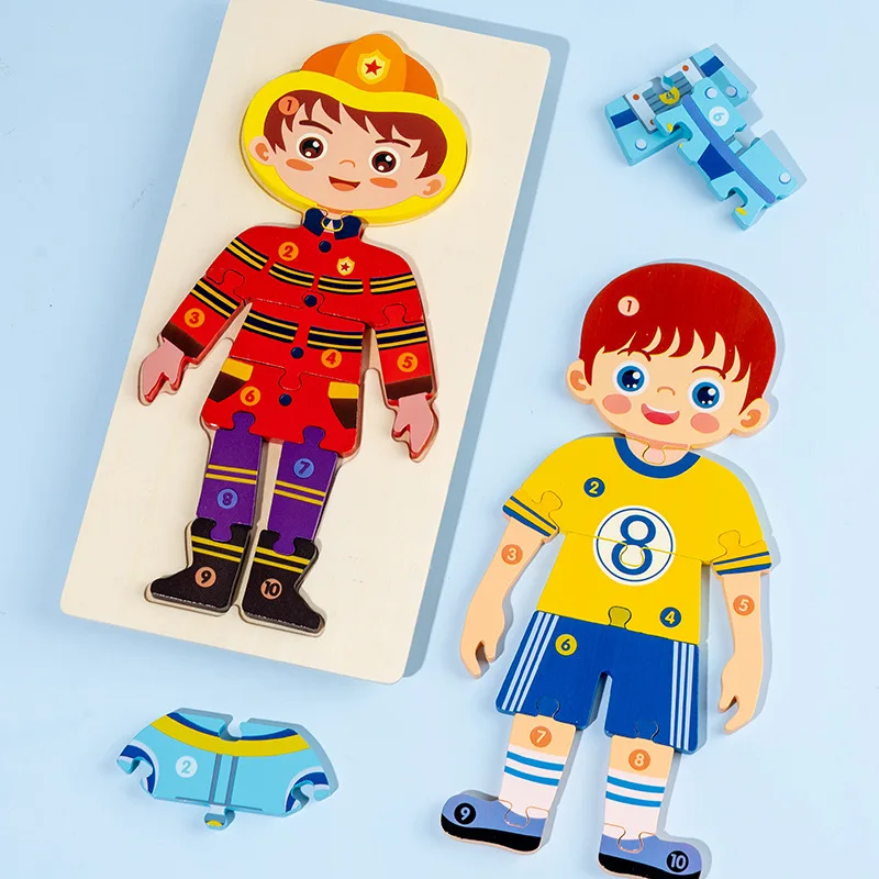 Wooden3DPuzzlesMontessoriEarlyEducationBabyChildrenPuzzle1