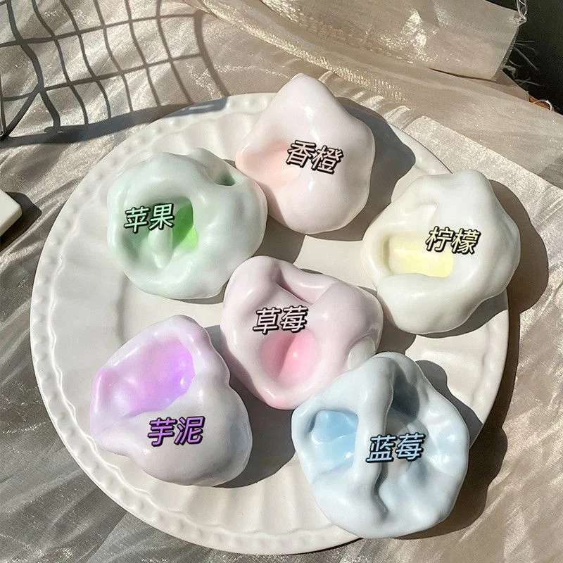 6cm 레인보우 스퀴시 스트레스볼 수제 찹쌀떡 모양 스퀴즈 장난감 어린이 파티 선물용