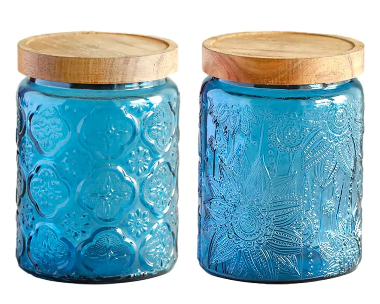 Vintage Glass Kitchen Storage Jar Kitchen and Pantry Glass Storage with Airtight Wood Lid for Cookies Candy Coffee Tea 4