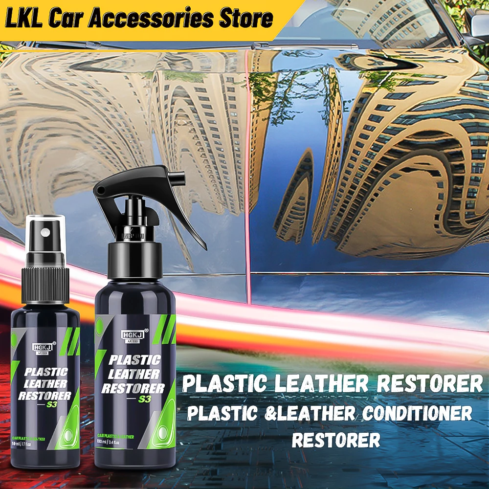 Plastic Leather Restorer & Hydrophobic Trim Coating, Plastic Leather  Restorer for Cars, Hgkj Plastic Leather Restorer S3 Exterior Interior  Restore