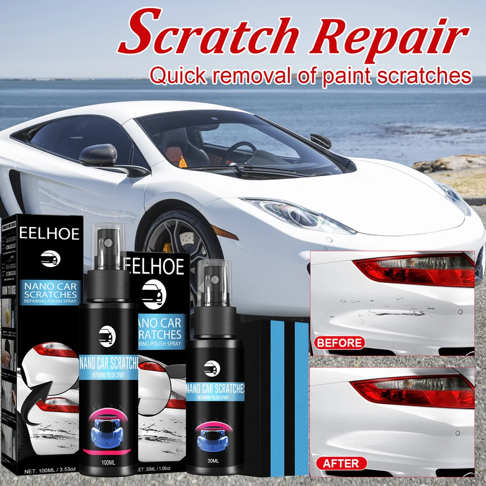 Auto Scratch Swirl Remover Car Deep Scratch Removal Tool Clarity Restorer Car Body Polish Nano Coating Liquid Spray 30/50/100Ml