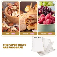 4 Pcs Square Paper Lace Plate Party Trays for Serving Food Utensils Dessert Fruit Platters Cardboard and Parties 2