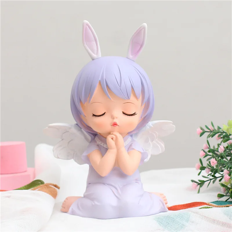 Kawaii Fairy Angel Piggy Bank for Kids Children Girls Baby Gift Resin Cartoon Money Saving Box Coins Holder Storage Organizer 6