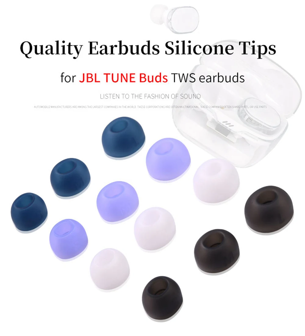 6Pcs Silicone Ear Tips for JBL TUNE Buds Earbuds Eartips for JBL LIVE PRO 2 TWS Tips Case headphones Earplugs