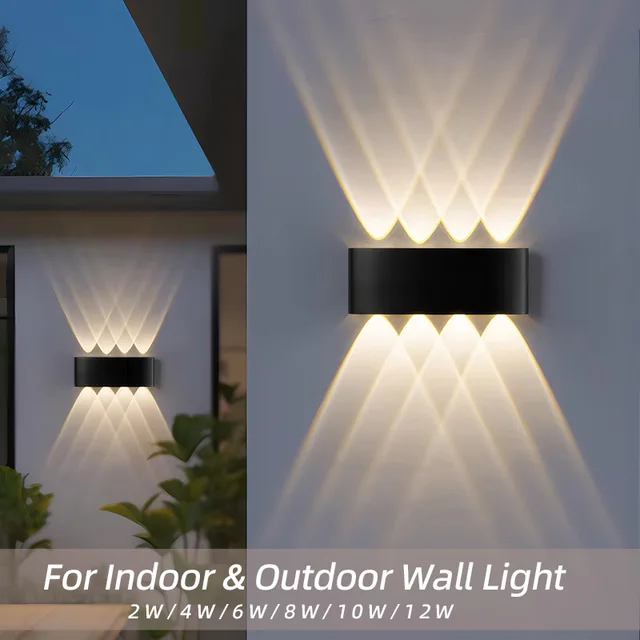 Aluminium,Applique murale led intérieur,Etanche IP65,applique murales exterieur,lampe jardin,Up Down,Luminaire murale pour Chambre Salon Escalier Couloir Hall Pathway Porche 1