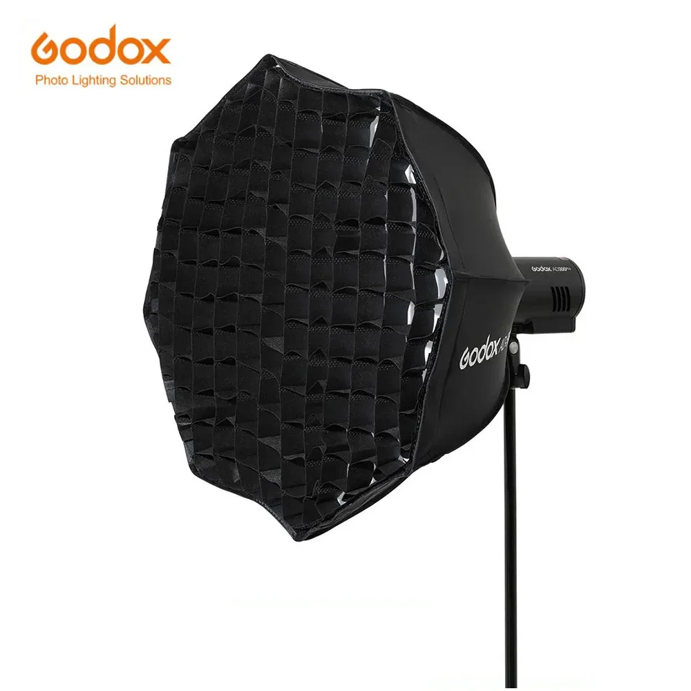 Godox Ad-S60S Softbox Parabolico Profondo Argento Da 60Cm Con Griglia A Nido D'Ape Softbox Con Montaggio Godox Per Ad300Pro Ad400Pro