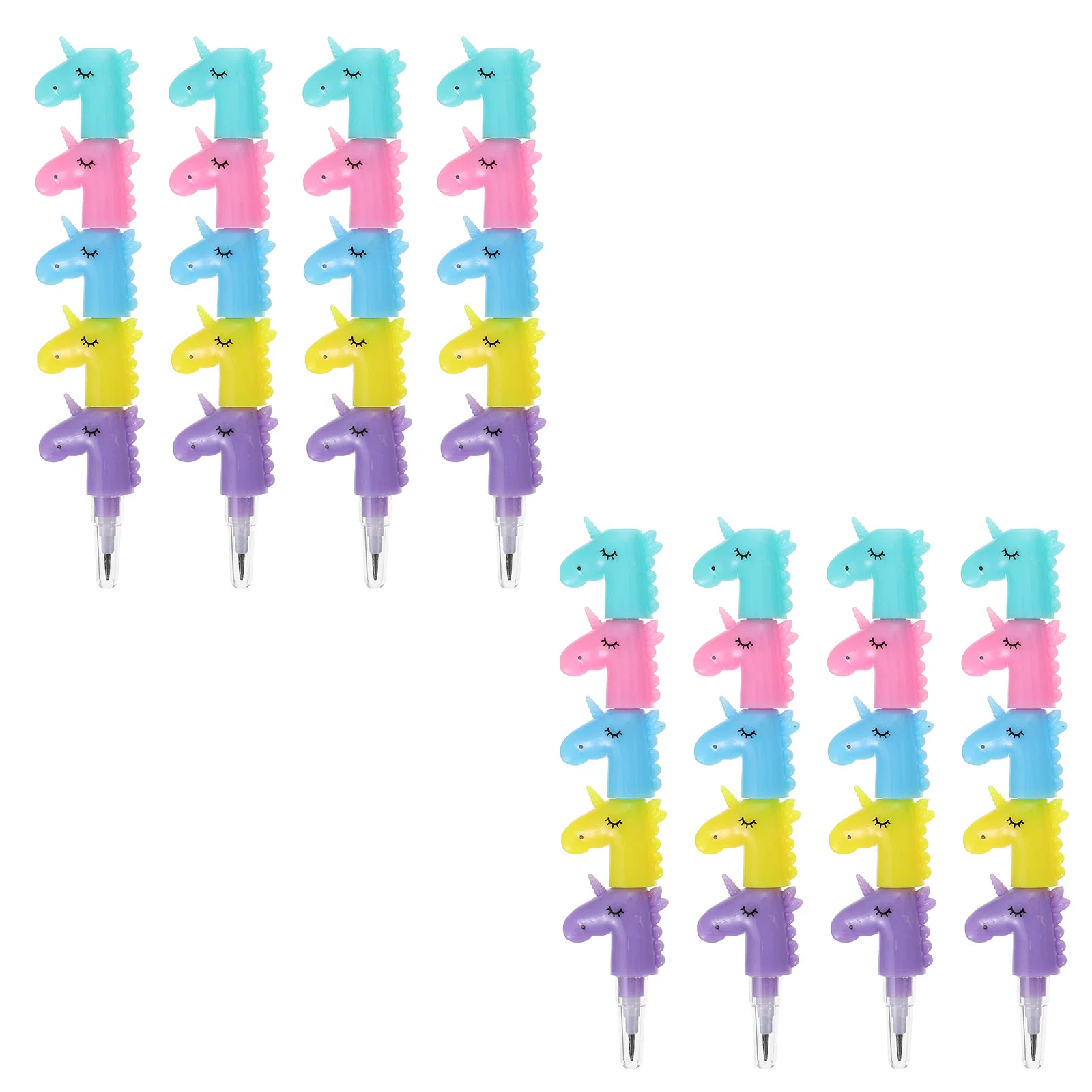 

8 Pcs Pencil Non Sharpening Push Pencils Stackable Kids Unicorn Stacking Supplies Colour for Writing