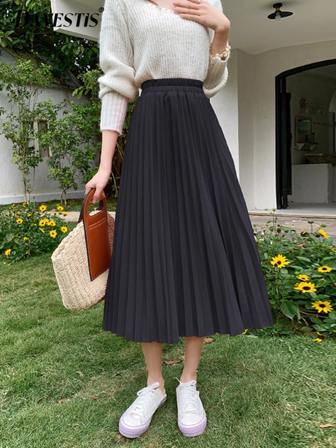 Pleated Black Skirt 