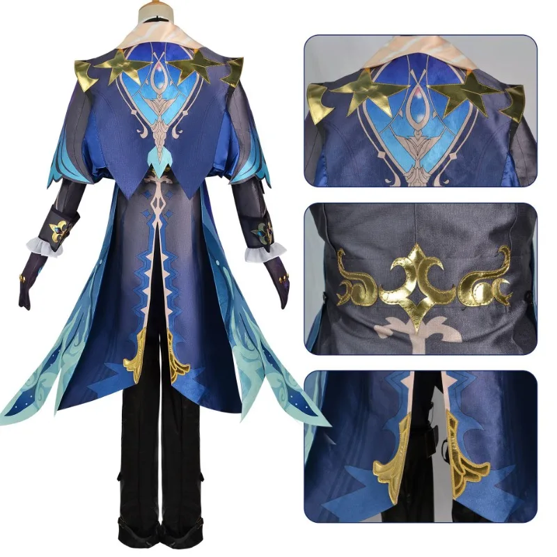 Cosplay Costume Neuvillett Cosplay Genshin Impact Costume Wig Fontaine Chief Justice Ordainer of Inexorable Judgment Uniform Halloween Outfit
