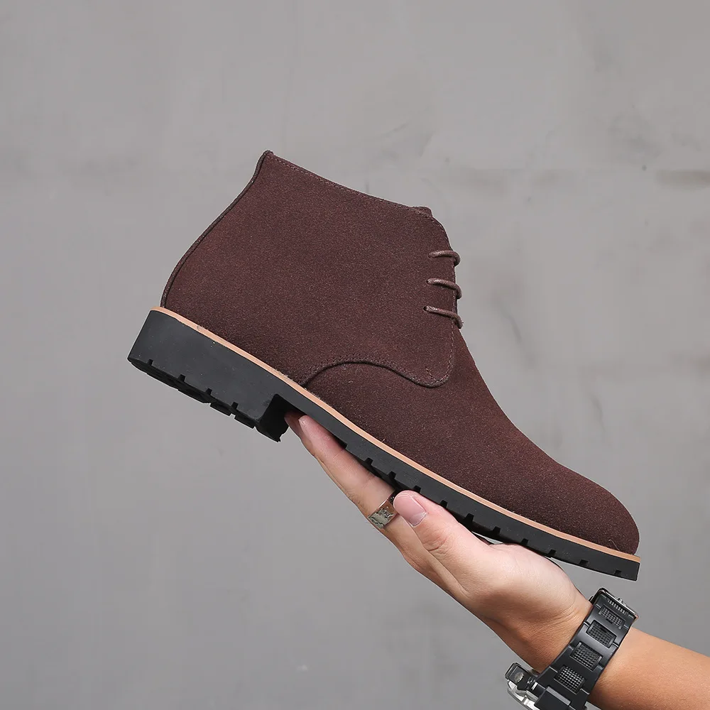 Fashion Men Classic Suede Leather Chelsea Chukka Boots for Man