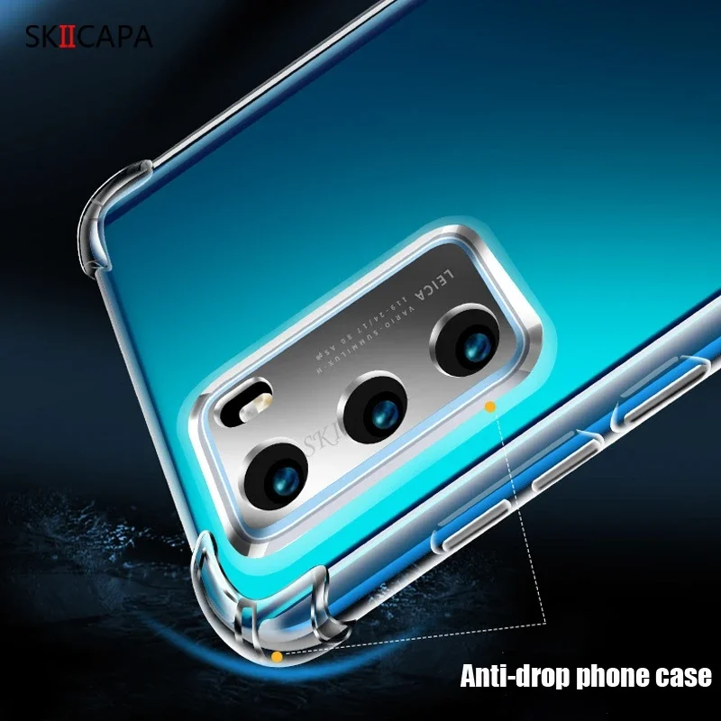 Shockproof Silicone Crossbody Case with Strap - Transparent Cover