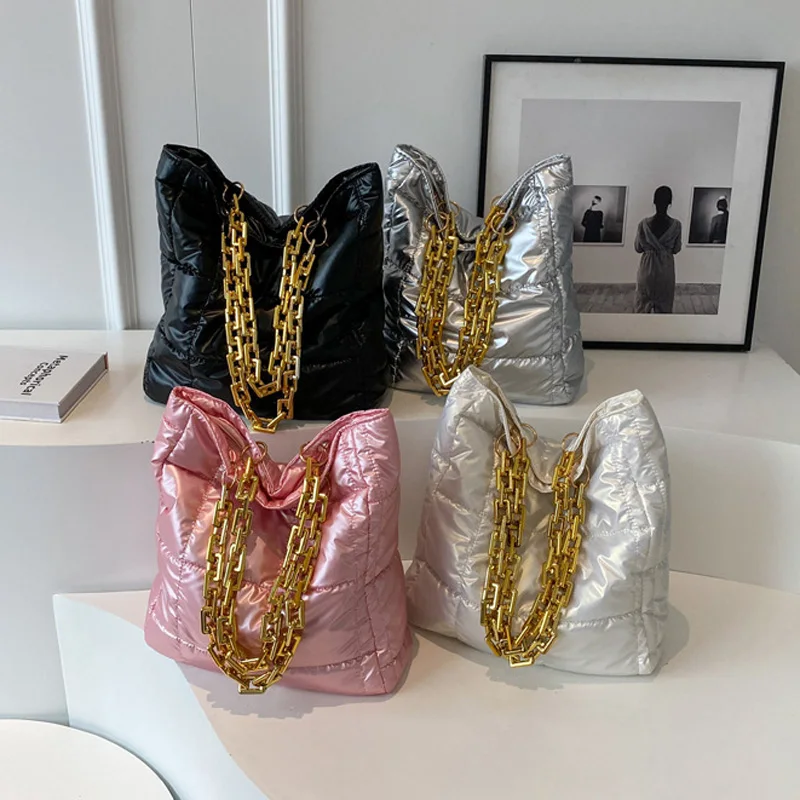 Borsa a spalla trapuntata donna elegante borsa tote puffer_voghion.com