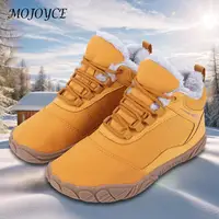 Winter Plush Boots Barefoot Snow Boots Non Slip Outdoor Trekking Shoes Waterproof Desert Combat Boots for Hiking Walking