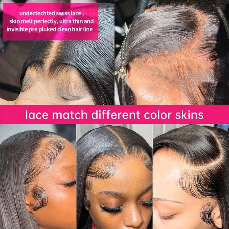 30 40 Inches Human Hair Ready To Wear Pre-Cut Lace Wear And Go Glueless Wigs Straight 13x4 Lace Front Human Hair Wig For Women 5