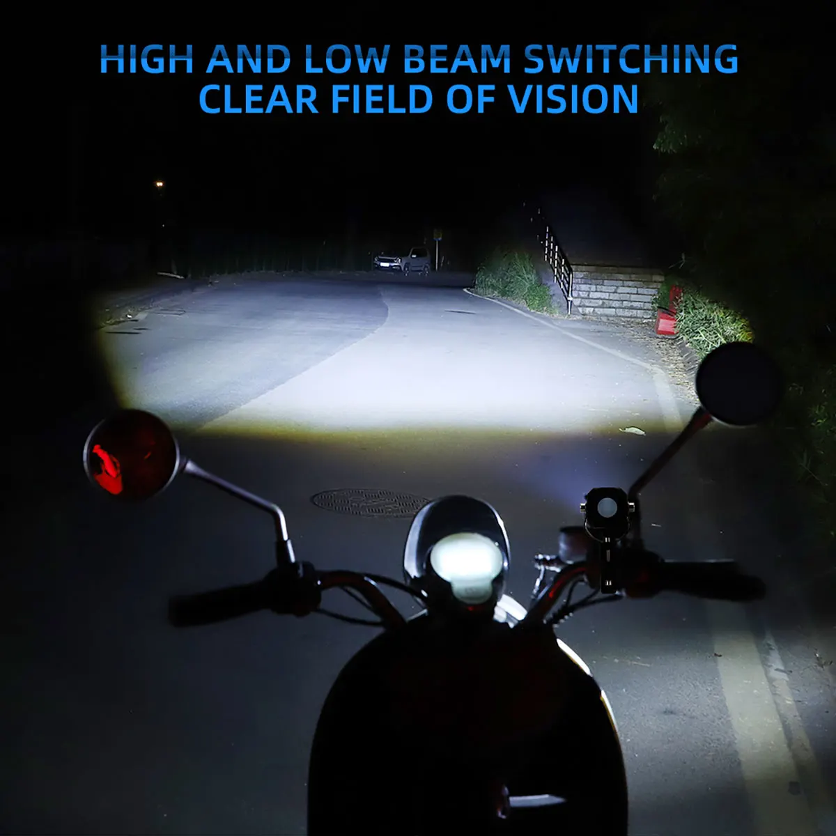 Motorcycle LED Lights 2Pcs Motorcycle LED Lights Universal Motos Dual Color Spotlights 360 Degree Adjustment Auxiliary Fog Light Motorcycle Accessory