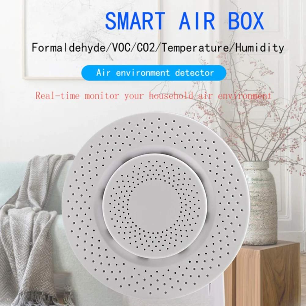 Zigbee/Tuya WIFI Smart Air Box Carbon Dioxide Detector CO2 Gas Sensor Formaldehyde VOC Temperature Humidity Sensor F
