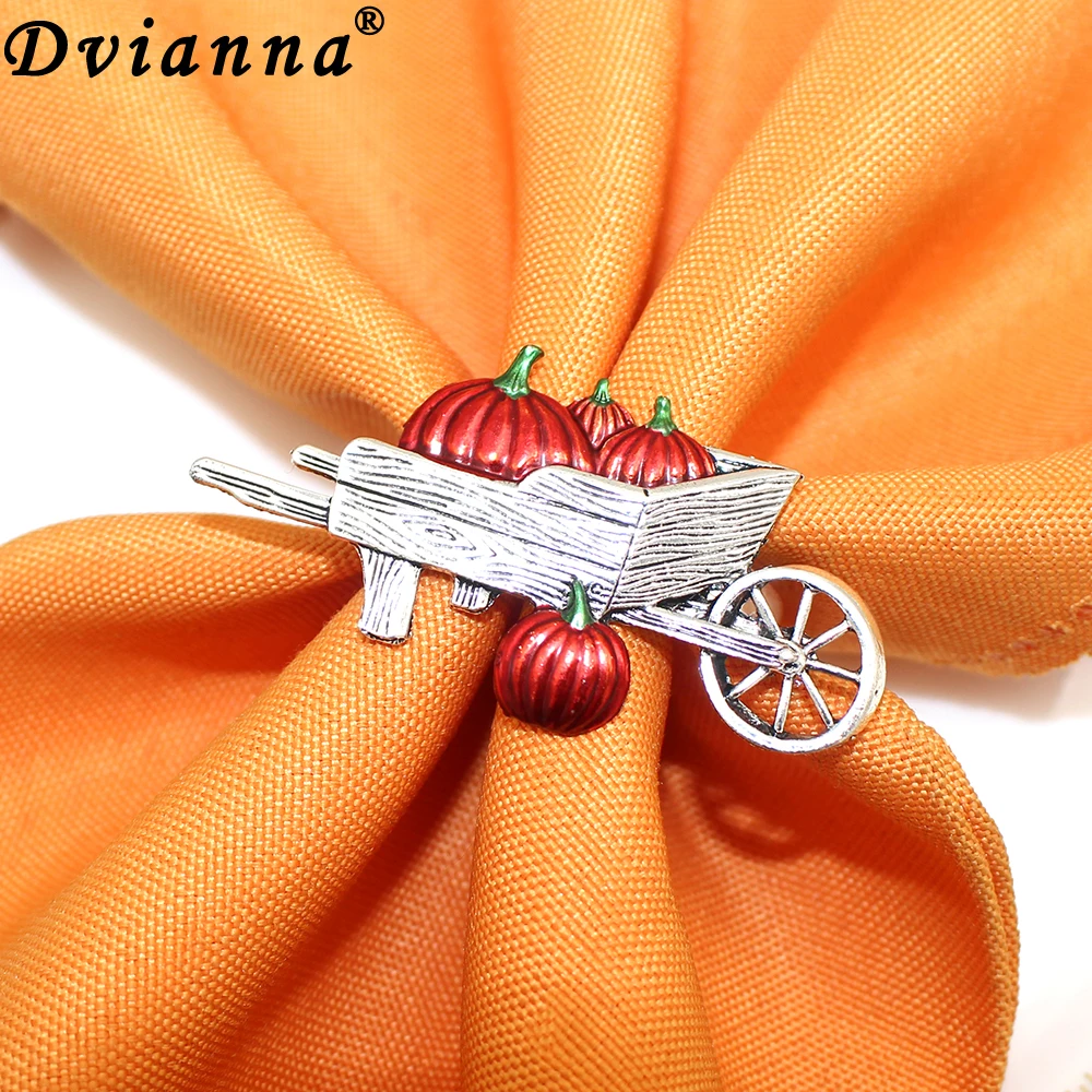 

8Pcs Fall Themed Napkin Rings Harvest Pumpkin Napkin Holder for Thanksgiving Dinner Fall Gathering Table Decorations HWH169