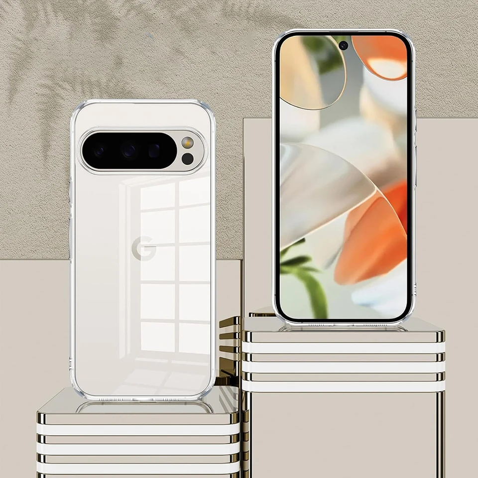 ESHUYI® Trasparente Cover per Google Pixel 9a Custodia in silicone a Antiurto 360° con Protezione per lo Schermo Integrata, Caso Protettivo Antineve e Antipolvere, Nero
