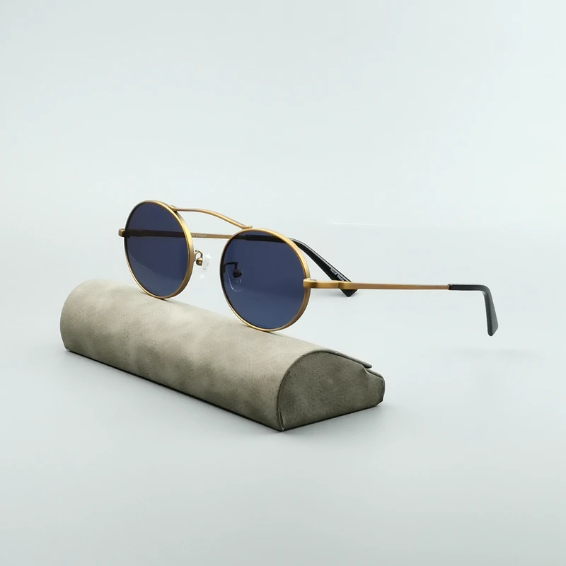 

Y2K 선글라스 Titanium Men's Sunglasses UV400 Lense Oval Glasses for Women 2024 Trend Vintage Designer Metal Eyeglass in New Outdoor