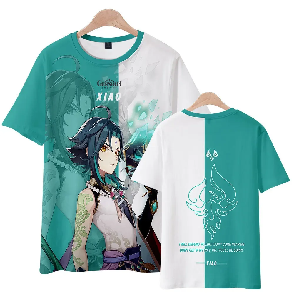 

T Shirts Hot Game Genshin Impact Xiao 3D Print Kids T Shirt Fashion Casual Anime Cartoons T-shirt Boy Girl Children's Clothes