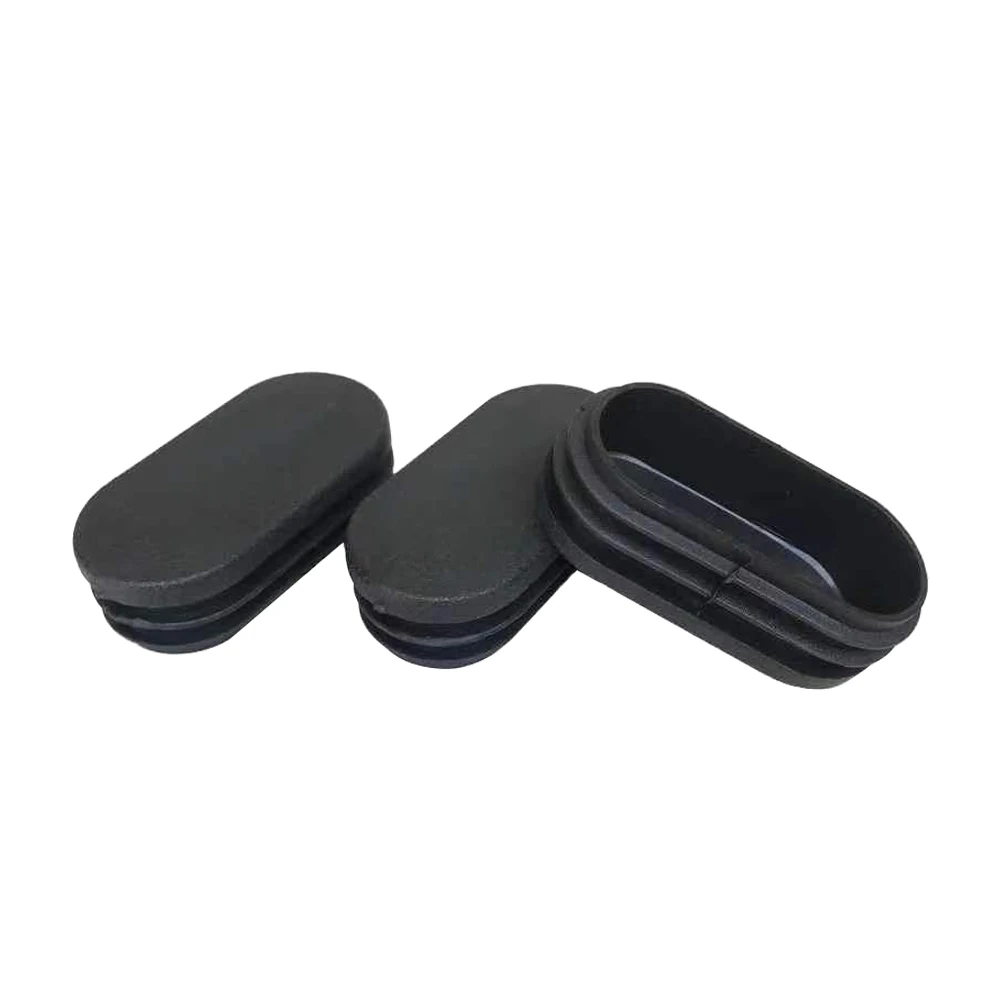 5/10Pcs Black Oval Plastic Pipe Plug Ellipse Blanking End Cap Tube Plugs Non-slip Chair Leg Caps For Furniture Legs Protectors