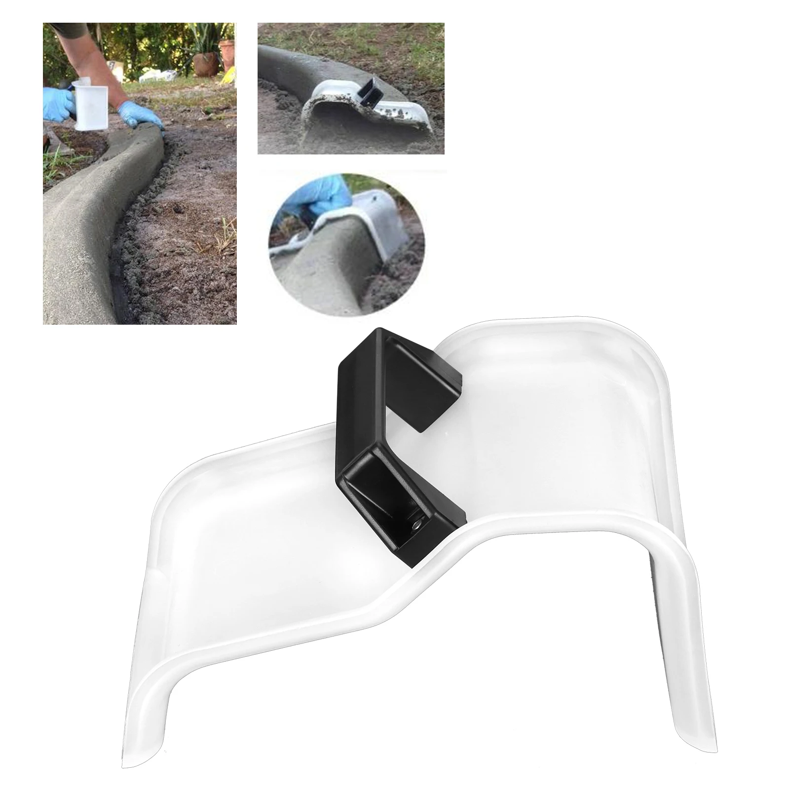 Concrete Curbing Trowel with Handle Garden DIY Landscape Moulding Tool Edging Curb