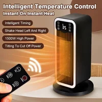 Warmer Electric Heater 1500W Fan Heater Overheat & Tip-over Protection Remote Control Mini PTC Electric Fan Heater for Home Room 1