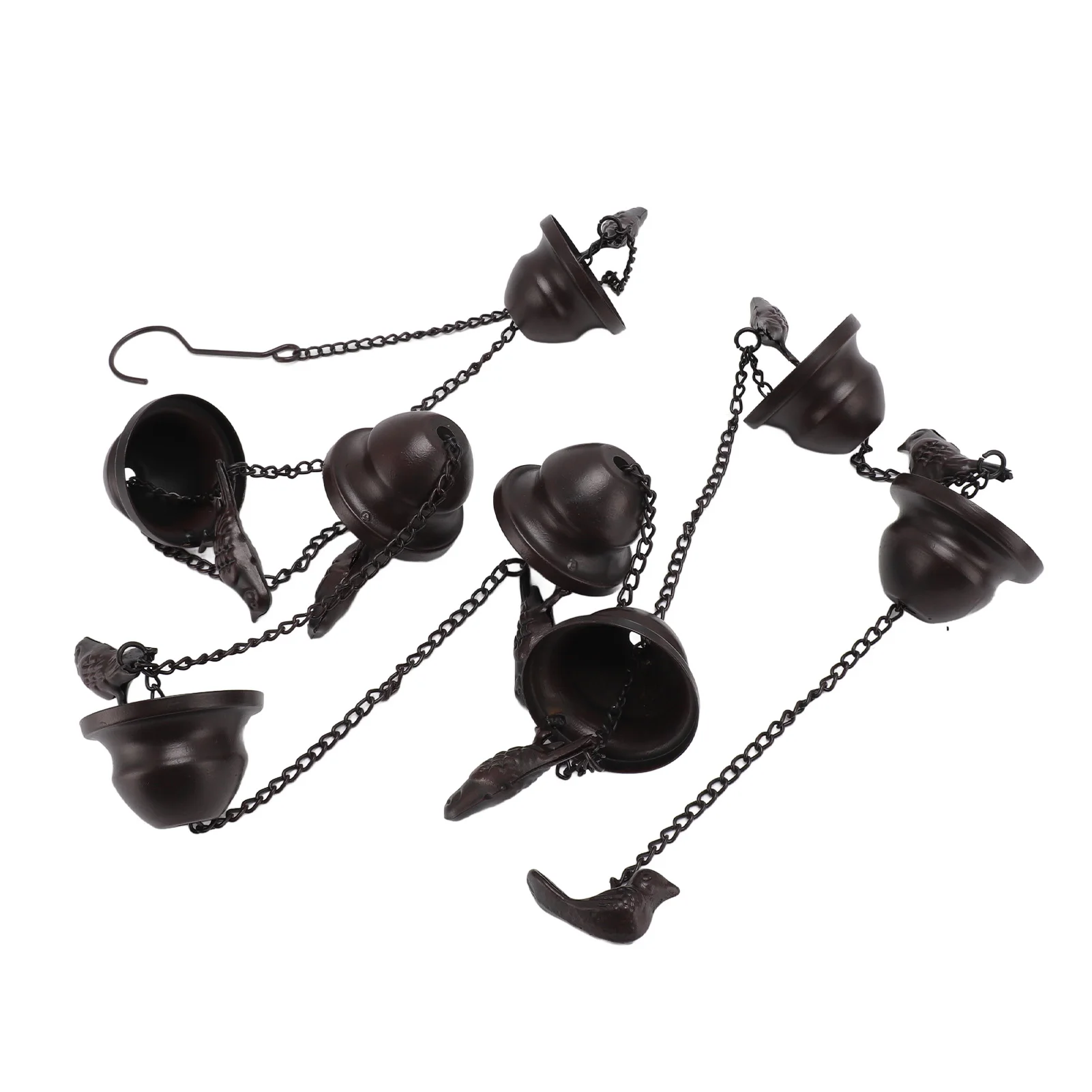 7.9ft Birds On Cup Rain Chain For Gutters Decorative Rain Chimes For Outside Vintage Garden Rainwater Diverter Catcher Chains
