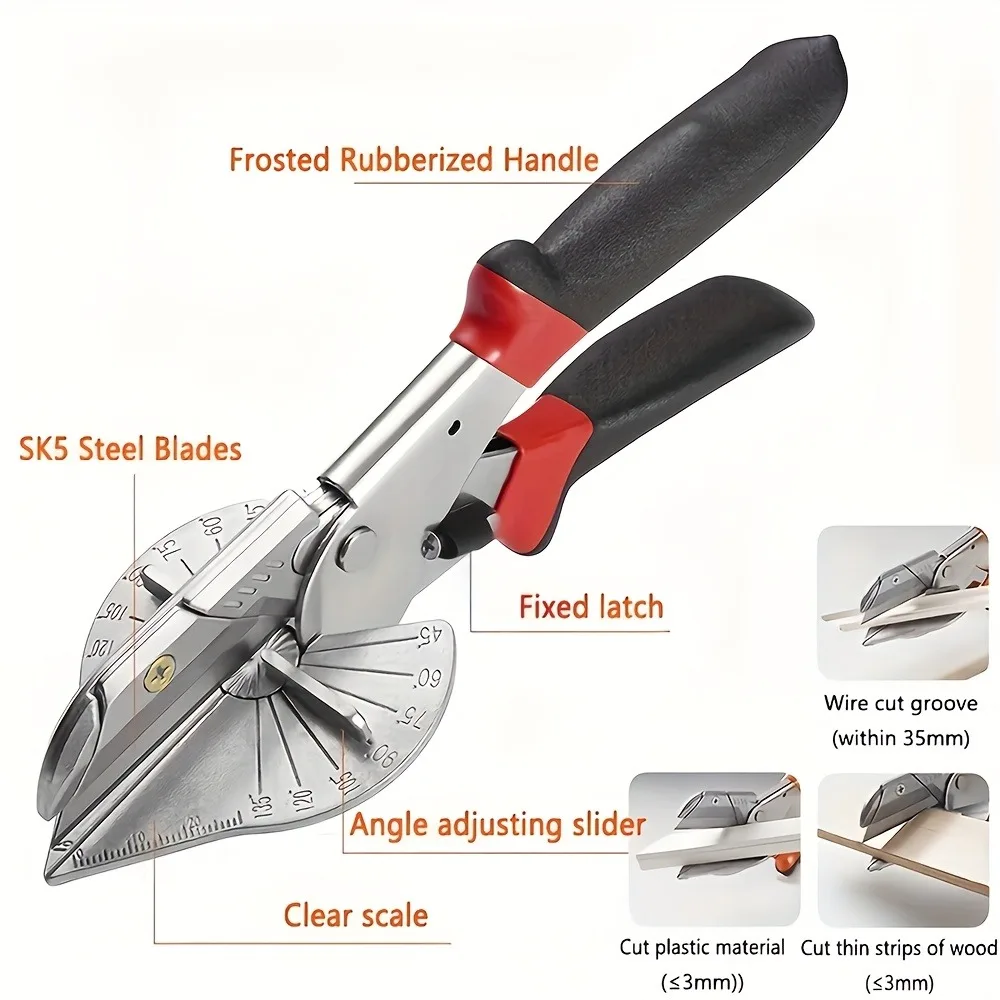 Heavy-Duty Multifunctional Right-Angle Wire Slot Scissors with Adjustable Mechanism,Blades,45-Degree Angle Suitable ﻿