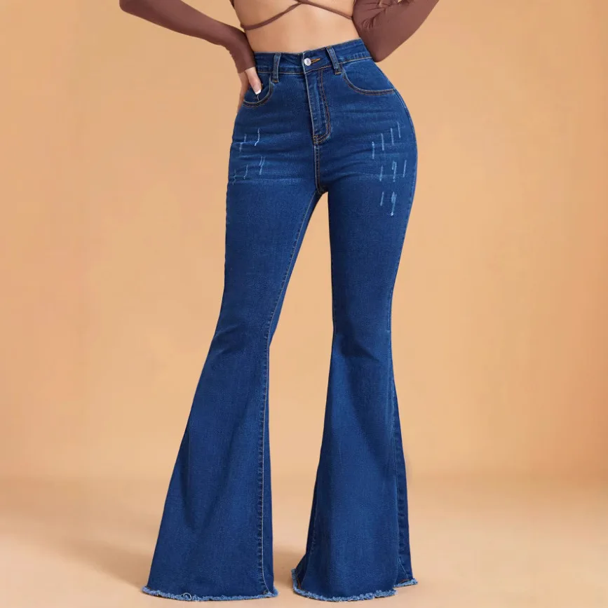 Pantalon Évasé Côtelé Délavé