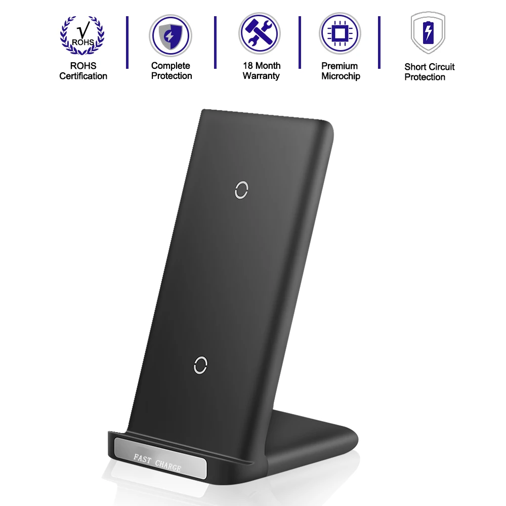 wireless charging stand 30W Qi Wireless Charger Stand Fast Charging Dock Station For iPhone 12 11 Pro X XS Max XR 8 Samsung S20 S10 Xiaomi Phone Holder fast wireless charger