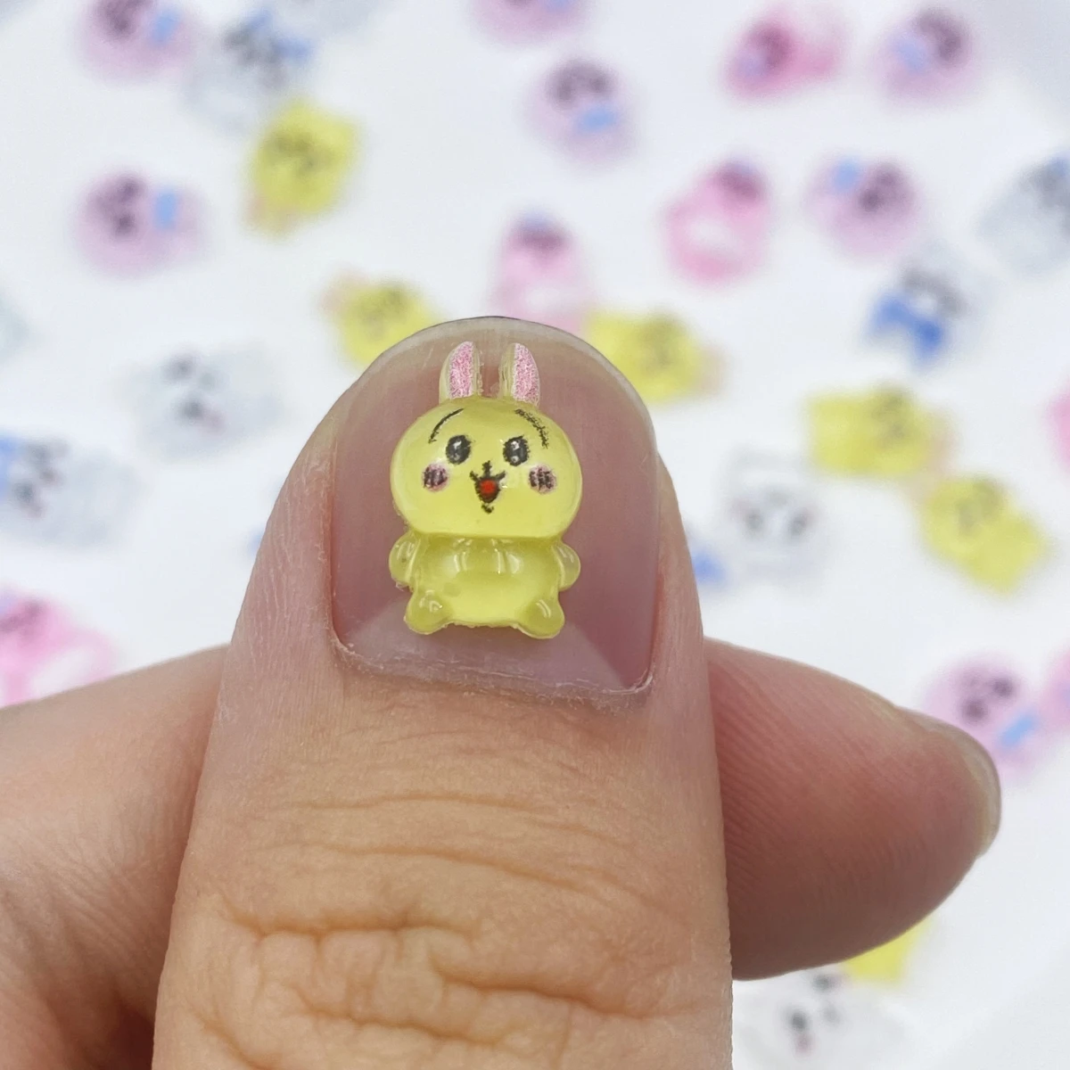 50PCS cute bunny bear nail art flat back resin figurine rhinestone scrapbook appliqué decoration crafts