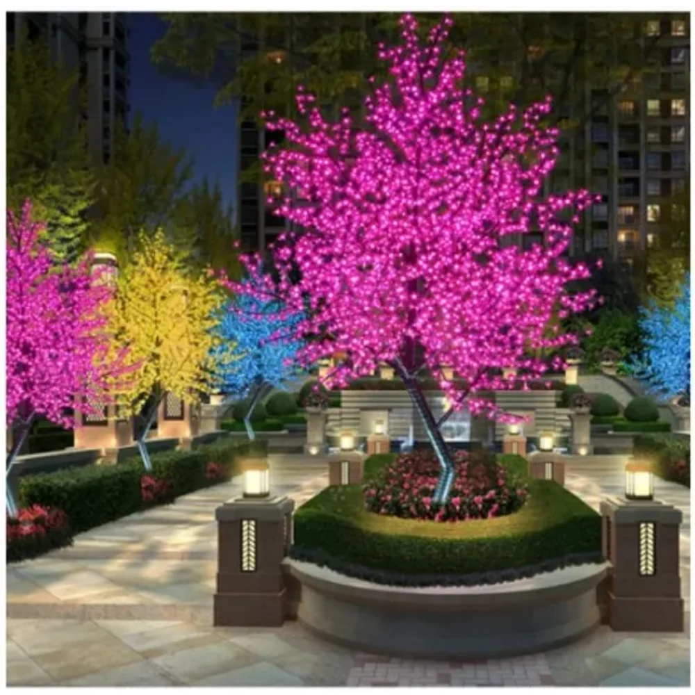 

LED Cherry Blossom Tree Light 864pcs LED Bulbs 1.8m Height 110/220VAC Seven Colors for Option Rainproof Outdoor Usage Drop