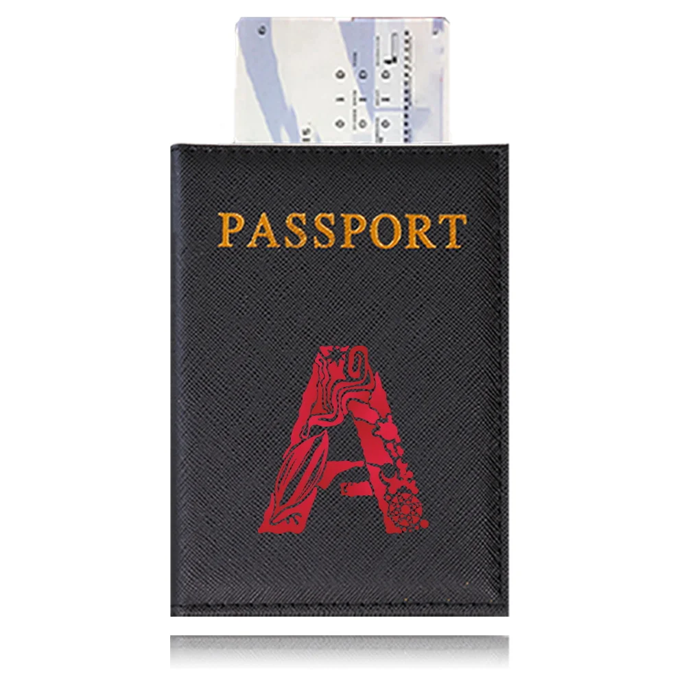 Waterproof Black Leather Passport Holder with Customizable Engraving