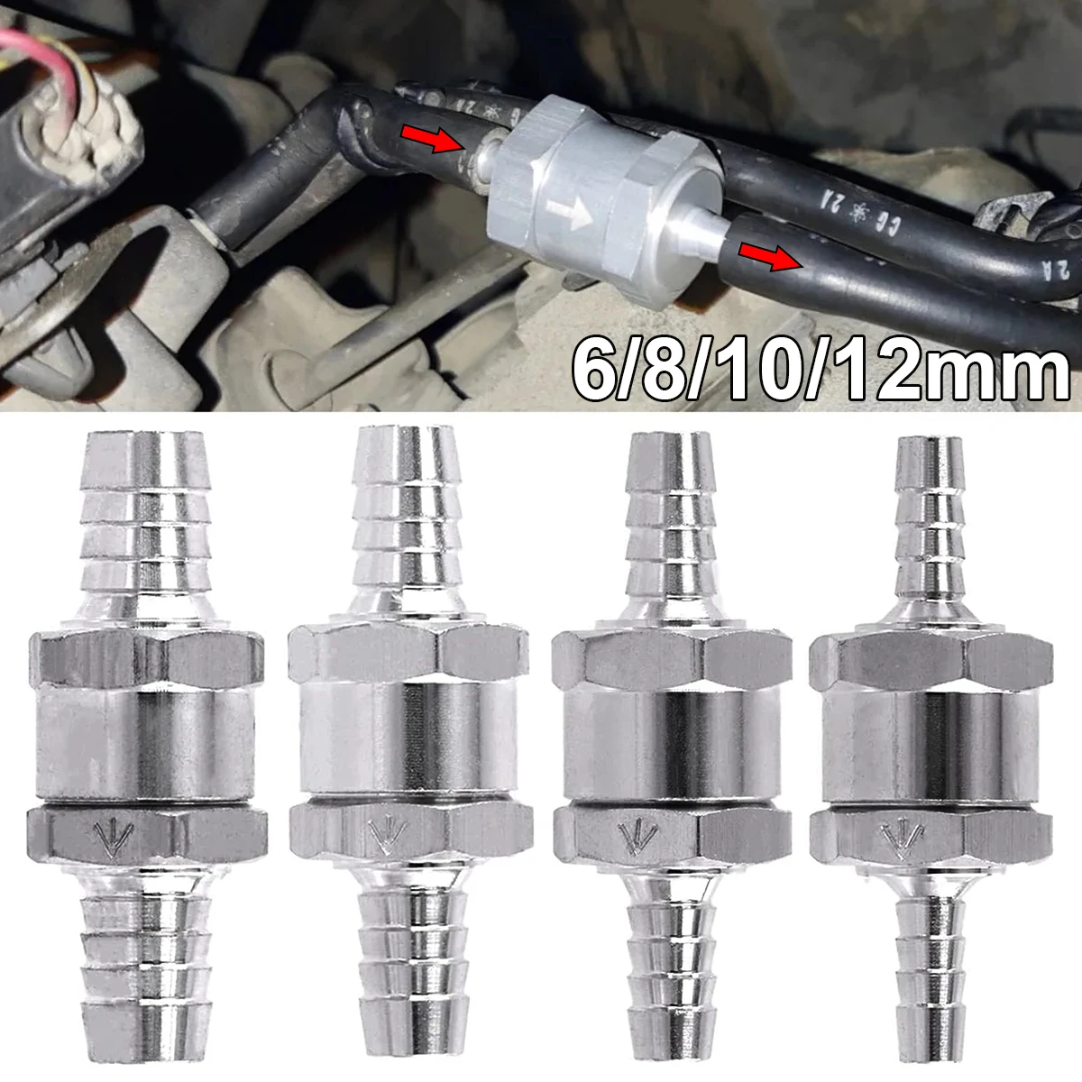 Valvola Di Ritegno In Linea Ej.Life Da 10 Mm E 3/8 Per Carburante Gasolio Liquido Aria Unidirezionale Hho Acqua 76435151