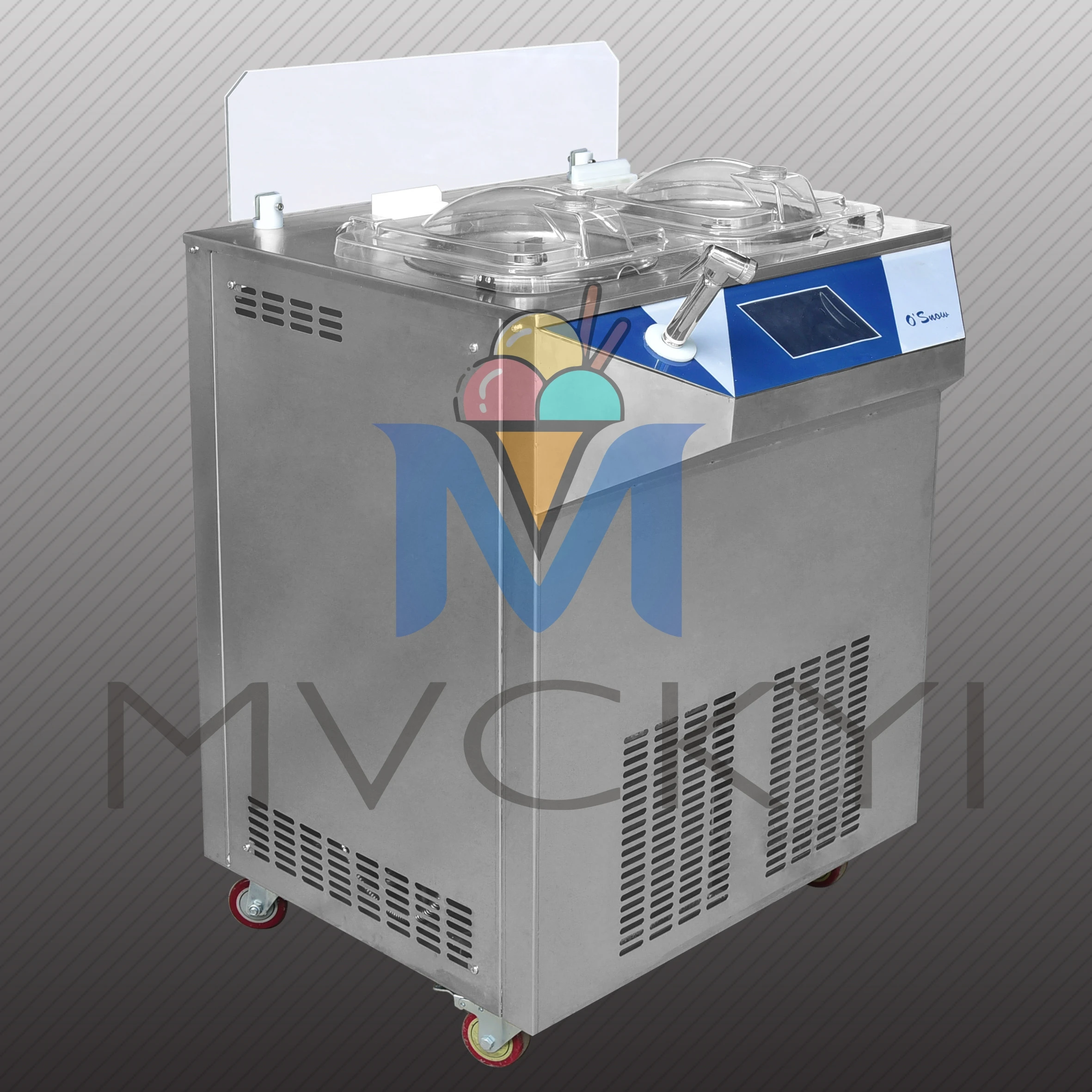 Mvckyi 40L/H 2 Batch Bowls Hard Ice Cream Machine/Countertop Gelato Ice Cream Equipments/Batch Freezer