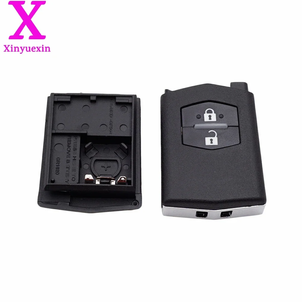 Xinyuexin Car Key Shell for Mazda 3 5 6 2 3 Buttons Remote Key Fob Folding Flip Plastic Case Uncut Blade Car Accessories key case car key shell car remote key car key key shell