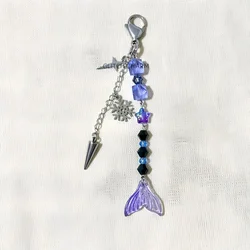 Enchanting Mermaid Anime Cosplay Keychain - Whimsical Accessory Charm (VIOLET)