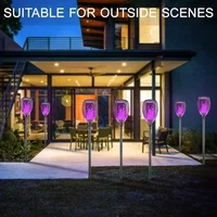 1 2 4 6 8Pcs 96LED Solar Flame Torch Lights Flickering Light Waterproof Garden Decoration Outdoor