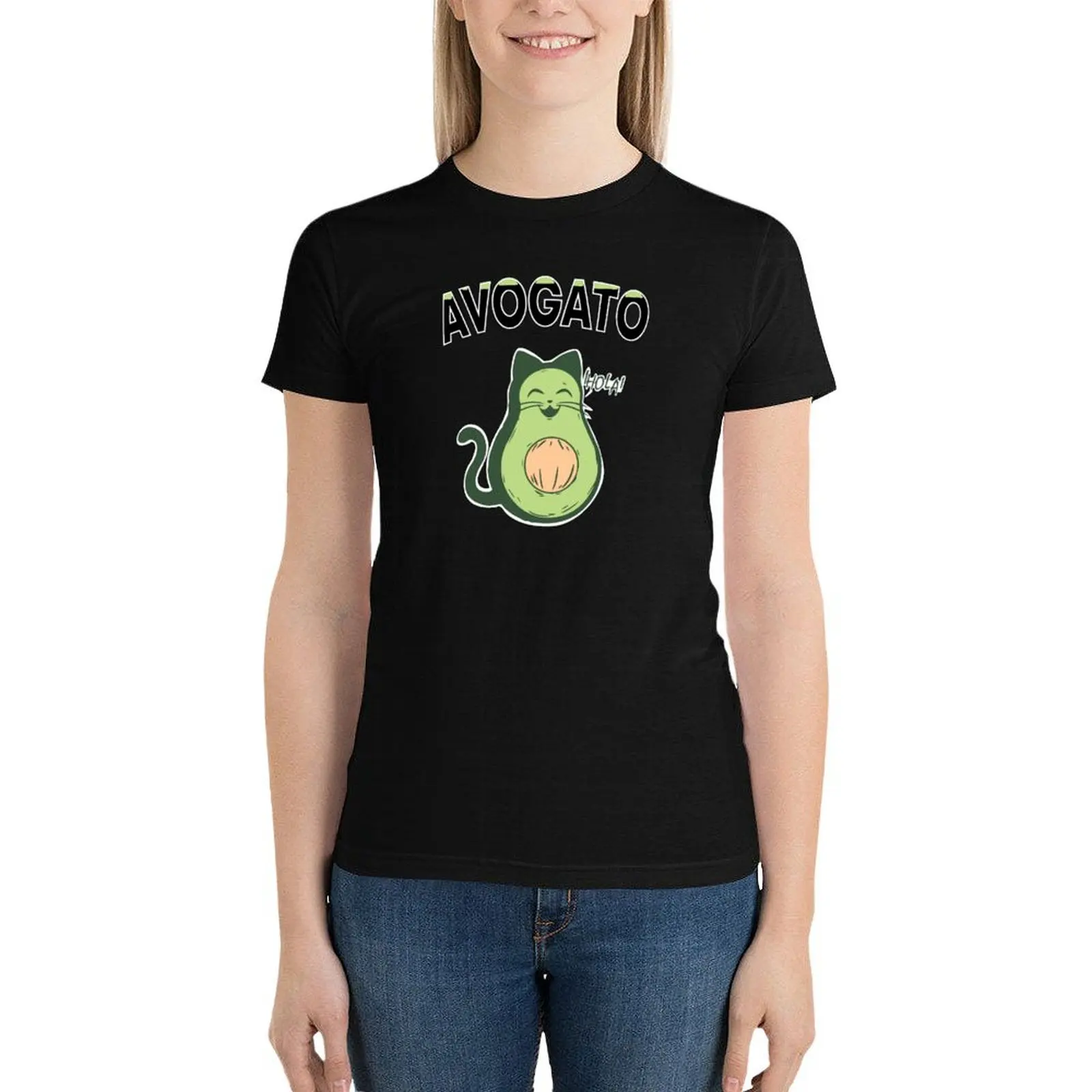 

Avocado - catvocado T-Shirt oversized lady clothes Blouse white t-shirts for Women