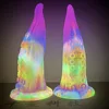 FAAK ColorfulAnal Plug Deep Sea Tentacles Design Silicone Glow in Dark Dildo With Suker G-spot Stimulate Sex Toys For Men Women 1