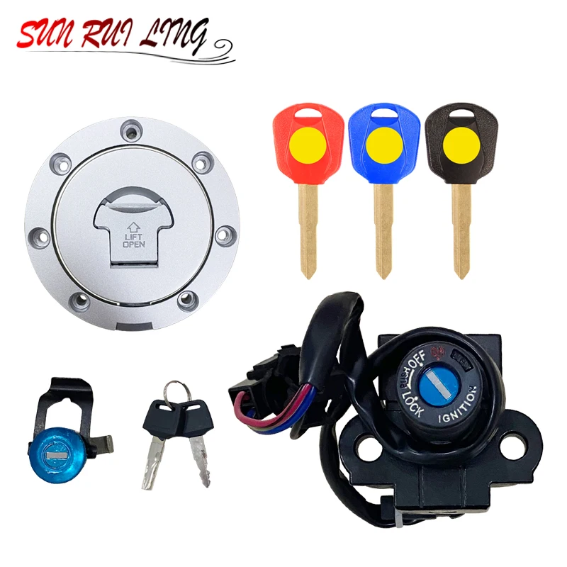 Motorcycle Ignition Switch Lock Fuel Gas Cap Key Set For Honda CBR250 MC19 MC22 CBR400 NC23 NC29