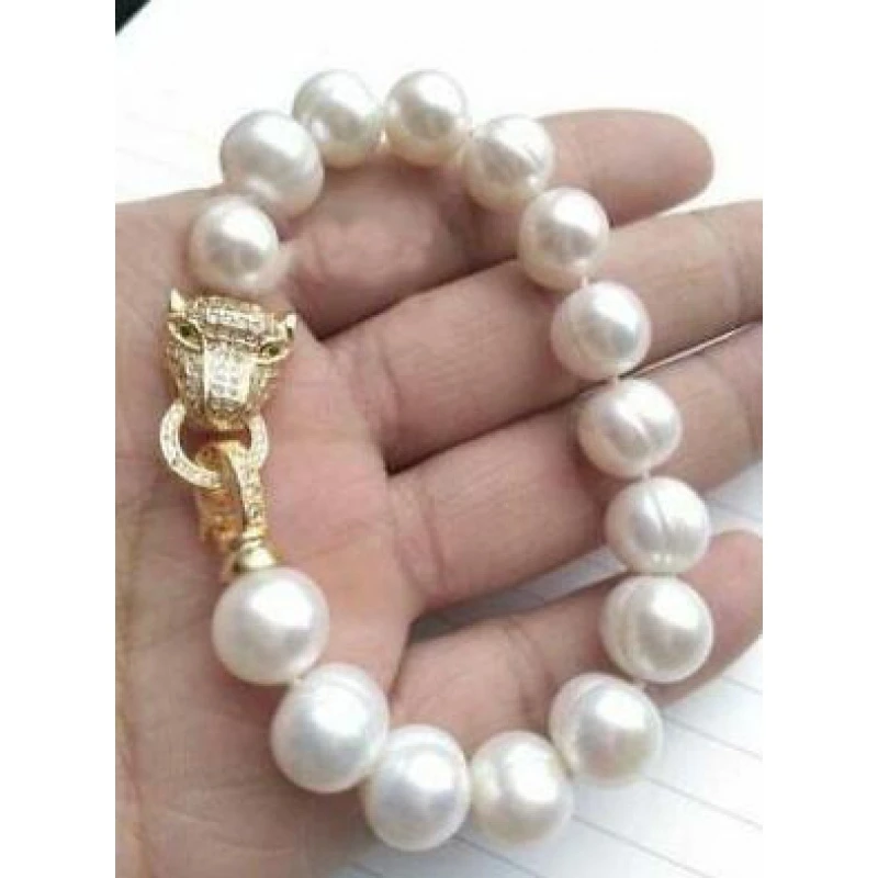 NEW HOT HUGE AAA 10-11MM South Sea White Pearl Bracelet 7.5-8 Inch