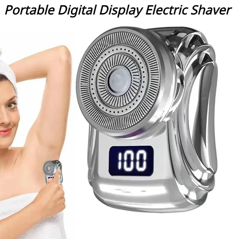 

Electric Shaver Portable Mini Household Shaving Machine USB Rechargeable Digital Display for Removing Chest Body Hair